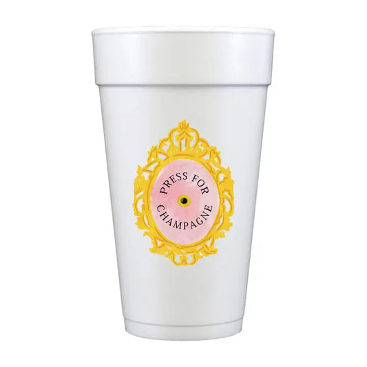 'Press for Champagne' 20oz. Styrofoam Cups