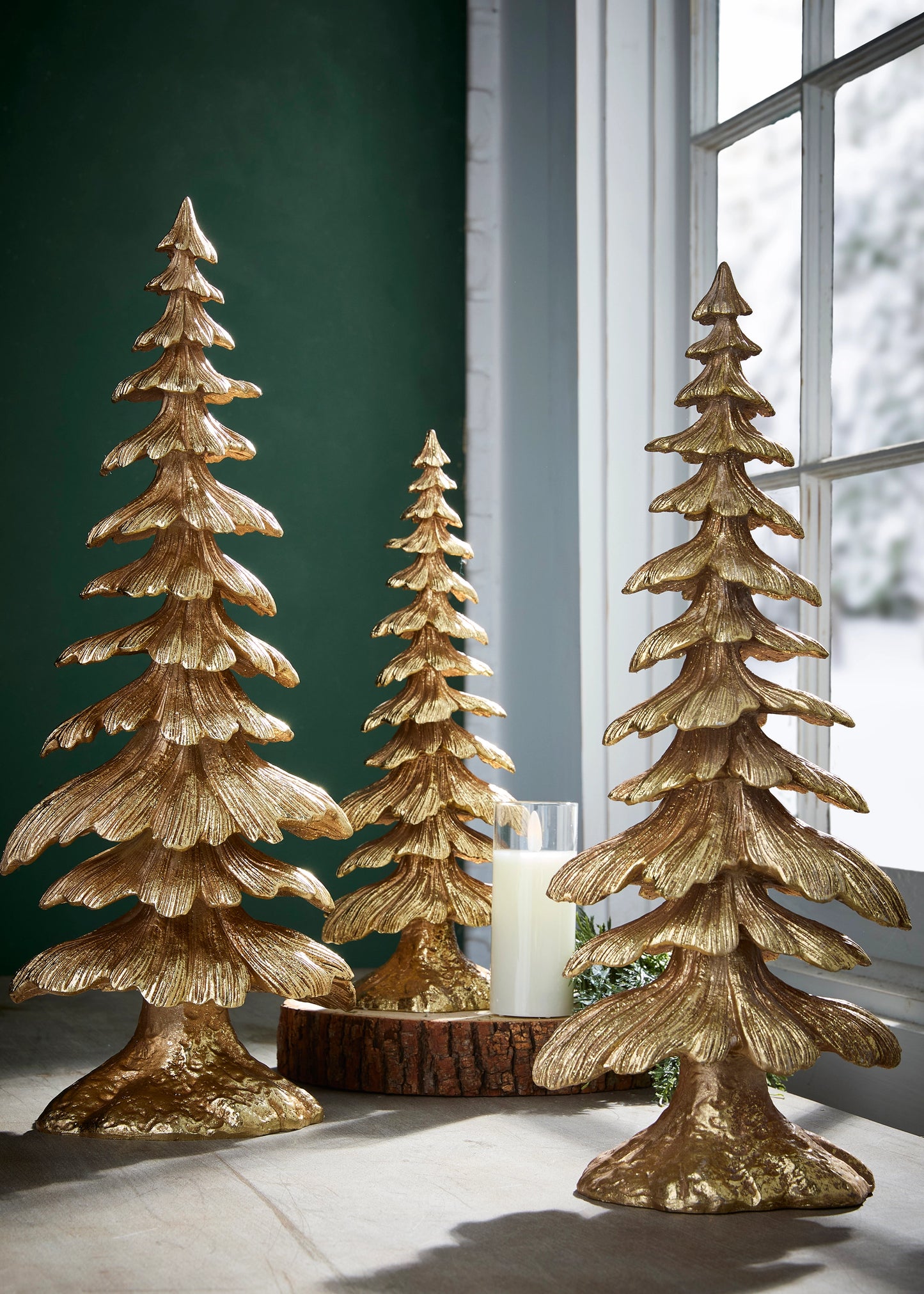 Antique Gold Trees, 3 Sizes