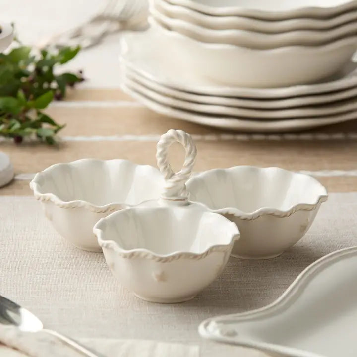 Heritage 3 Section Condiment Server w/ Artisan Handle