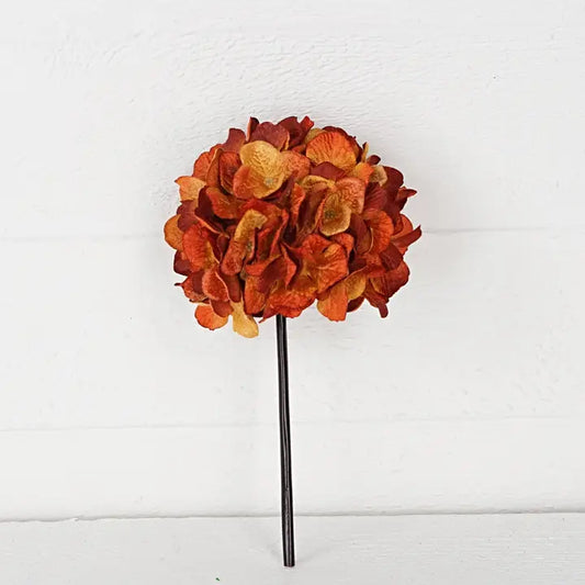 Hydrangea Head Stem-Orange