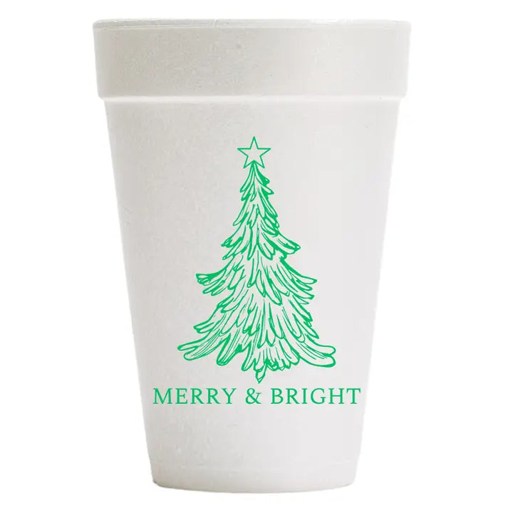 Christmas Printed Styrofoam Cups, Various Styles
