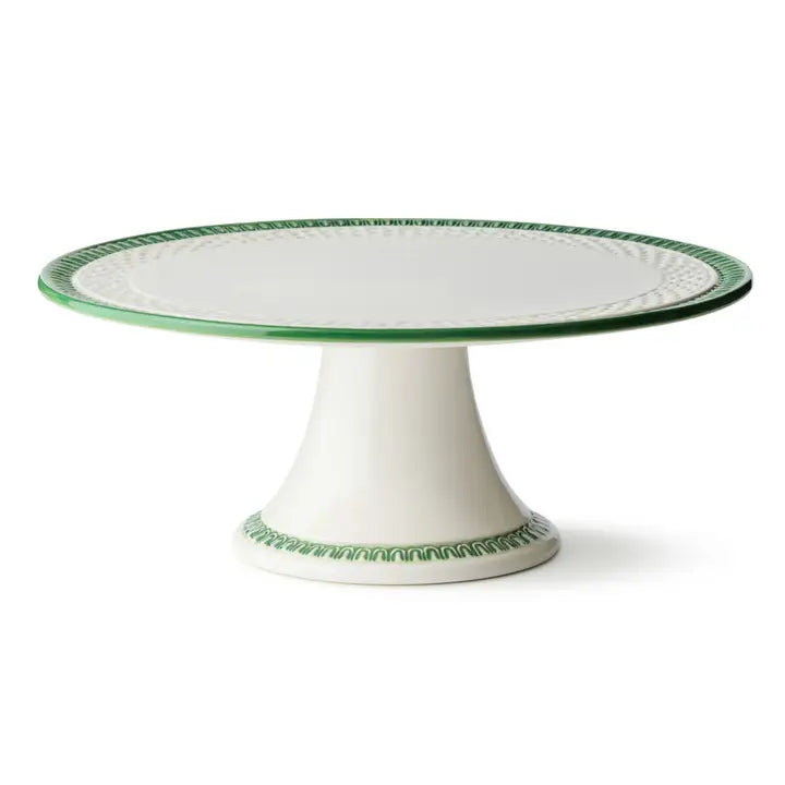 Le Jardin Embossed Rattan Footed Cake Plate