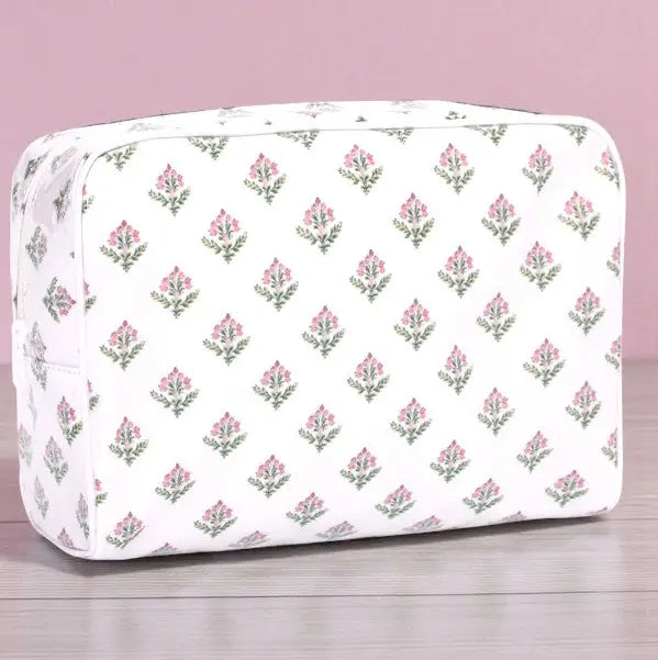 Patterned Clear Coated Cosmetic Bags, 3 Prints
