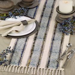 Embroidered Block Print Table Runner