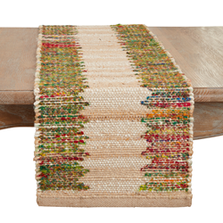 Rainbow banded Embroidered Runner