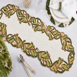 Glass Beaded Holiday Table Runner