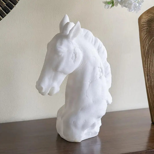 White Marble Horse Head Sculpture