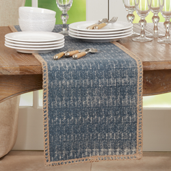 Denim Blue Jute Whipstitch Runner