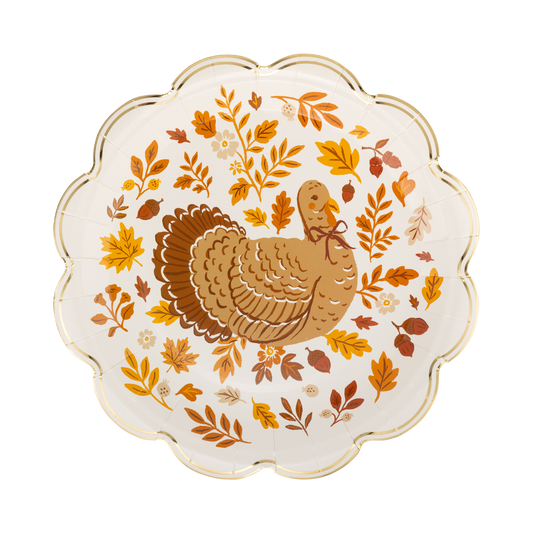 Turkey Foliage 9” Paper Plates