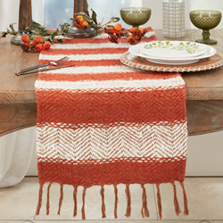 Orange Striped Table Runner