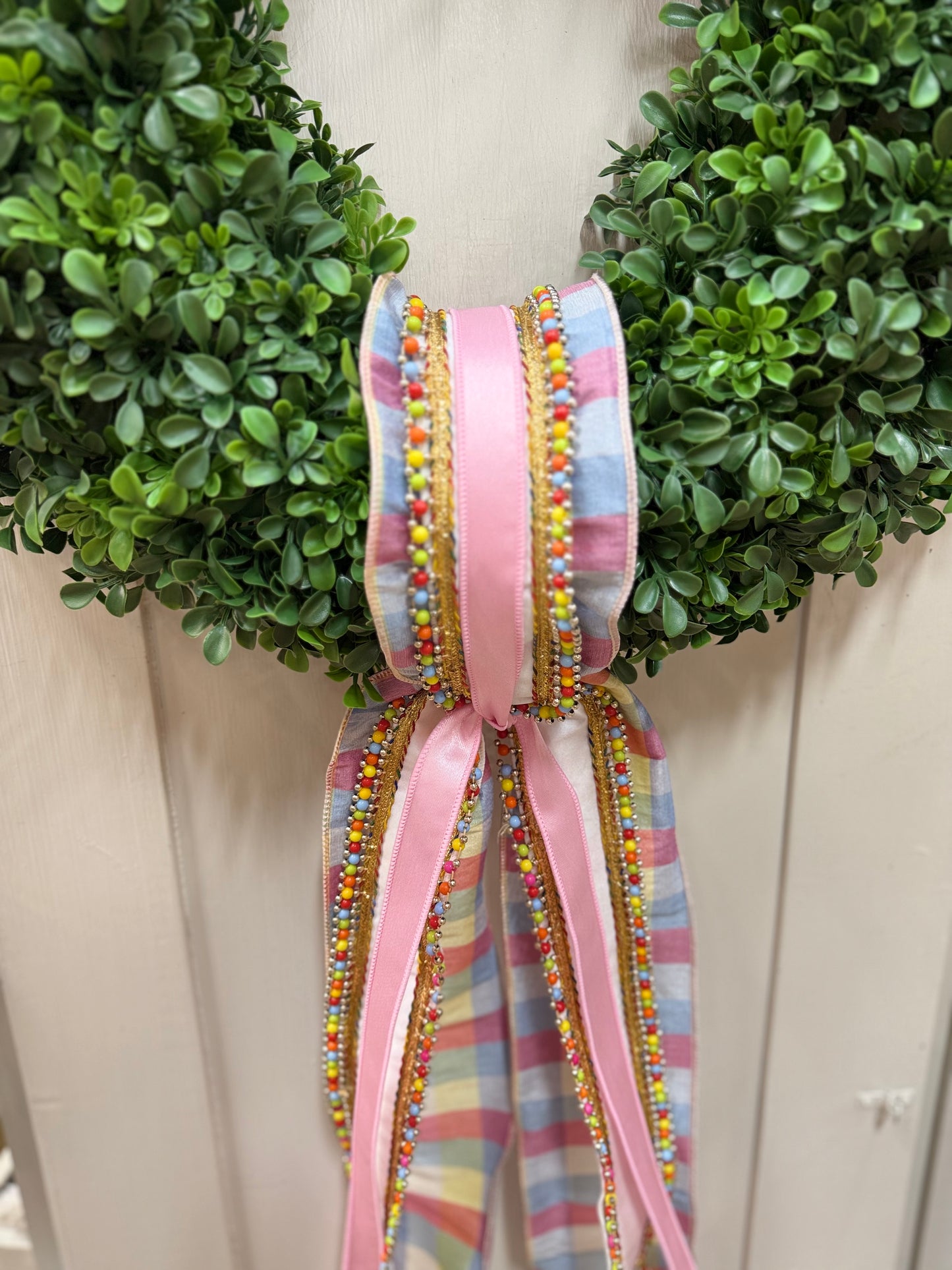 Cotton Candy Beaded Ribbon Sash