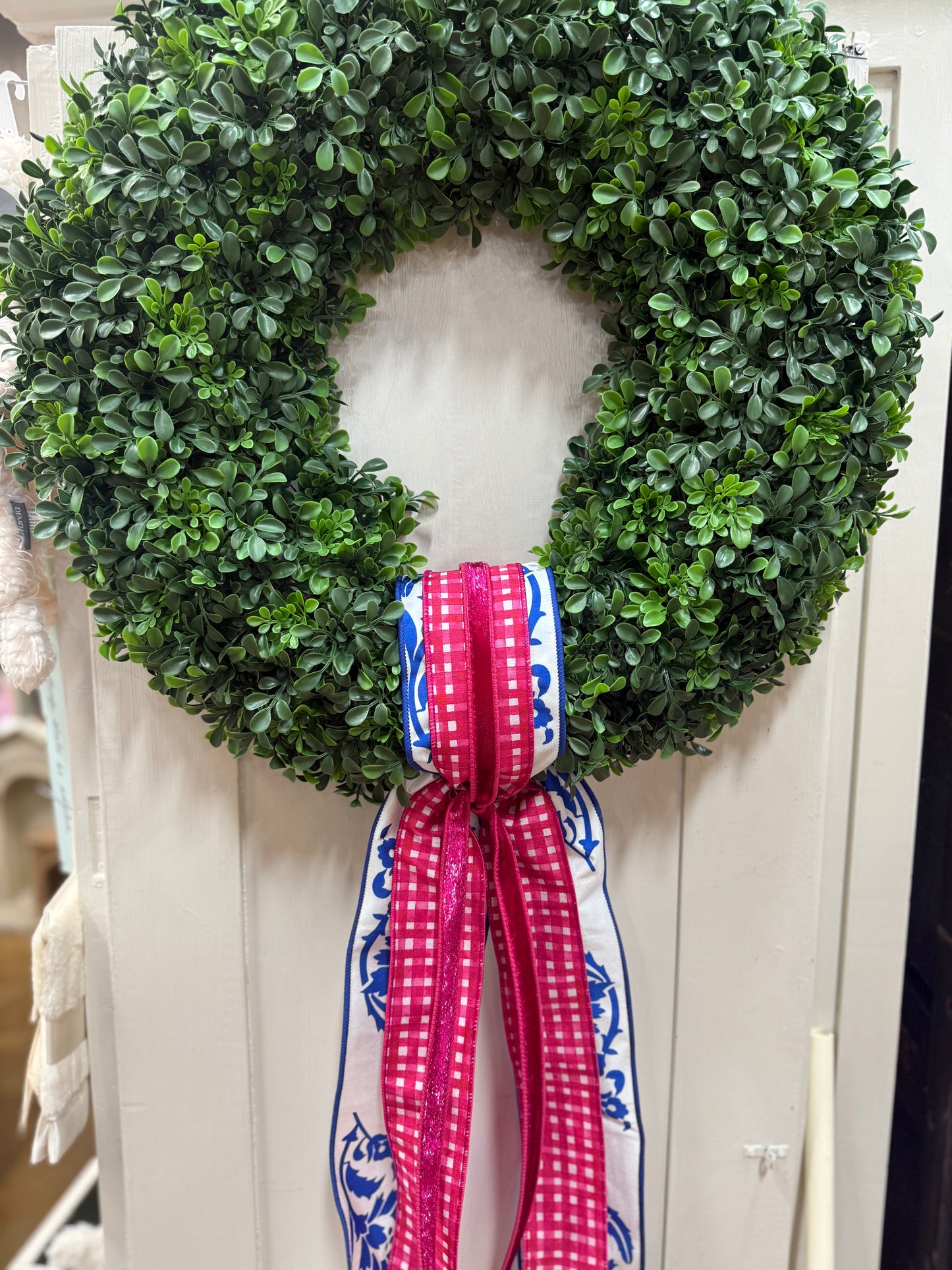 Blue & White Gingham Ribbon Sash