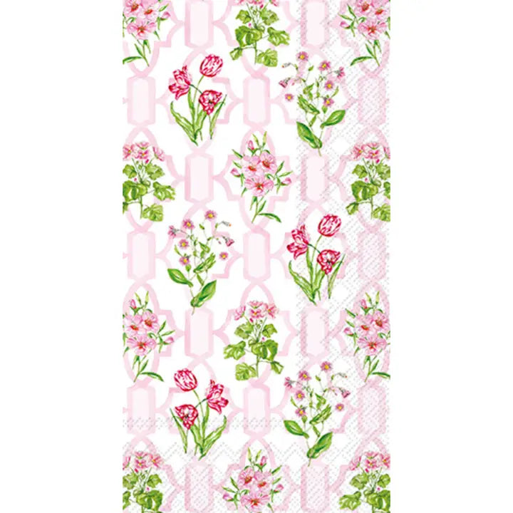 Pink & Floral Trellis Napkins, 2 Sizes