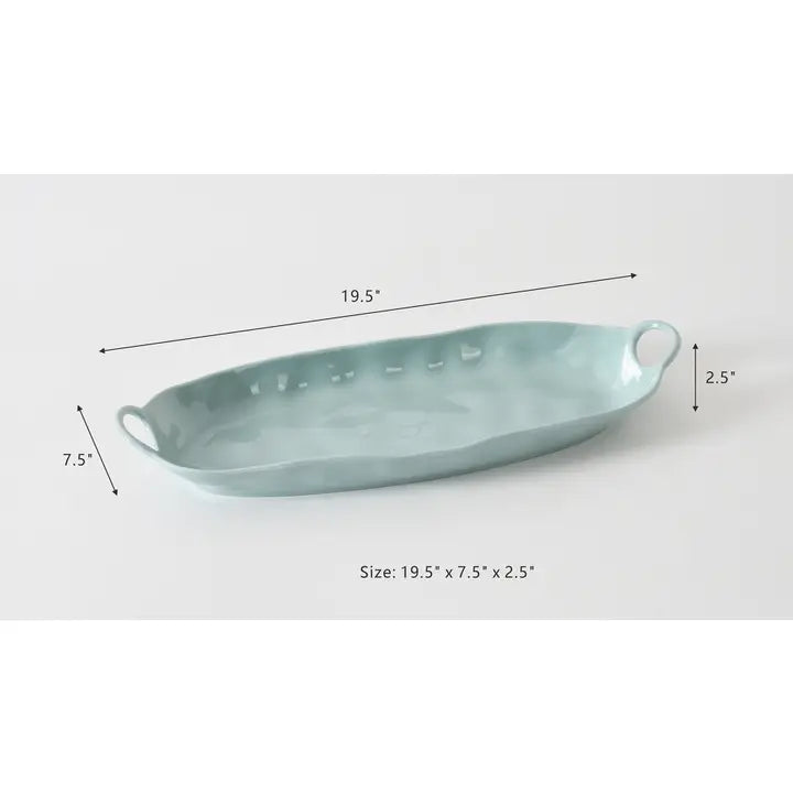 Melamine Aqua Oval Deep Long Server