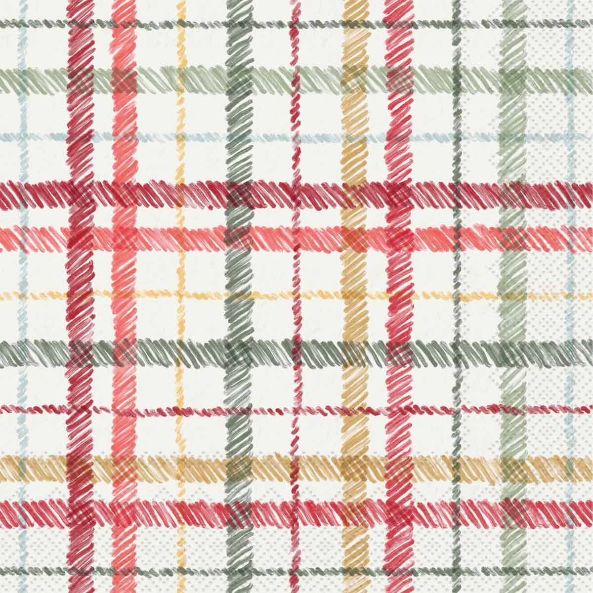 Paper Lunch Napkins:Frosty Plaid Christmas