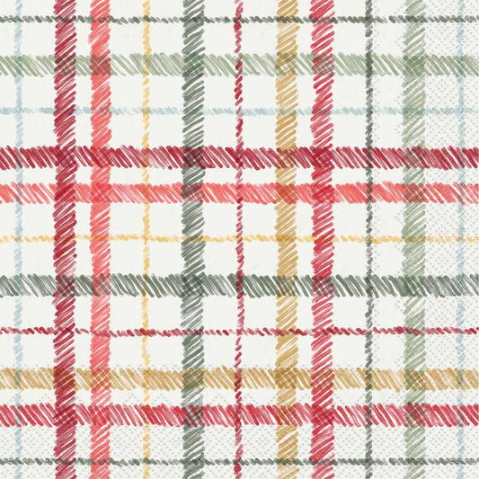 Paper Lunch Napkins:Frosty Plaid Christmas
