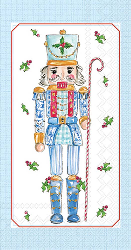 Paper Guest Towels:Blue Nutcrackers Christmas