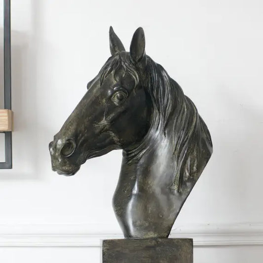 Bronze Horse Head Statue