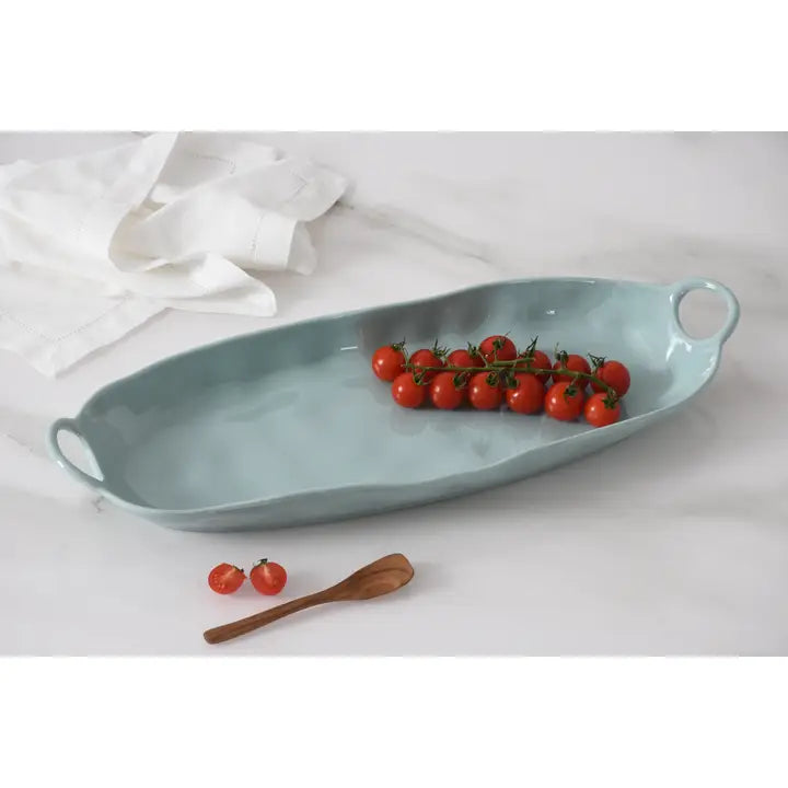 Melamine Aqua Oval Deep Long Server