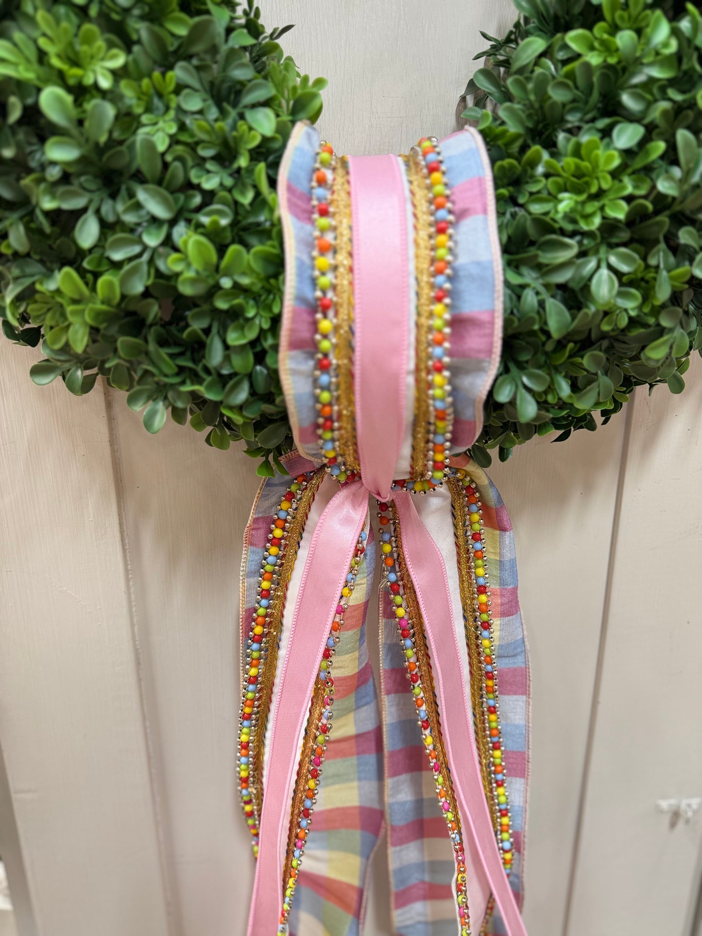 Cotton Candy Beaded Ribbon Sash