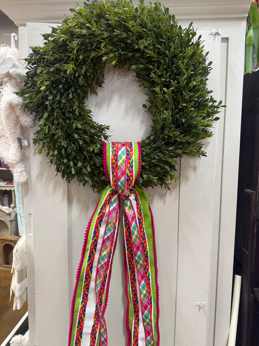 Neon Multicolor Plaid Ribbon Sash