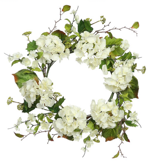 24” Hydrangea/Blossom Wreath