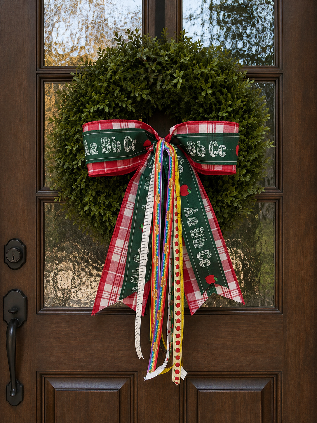 Red Plaid ‘ABC’ BTS Bow
