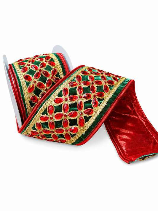 JME Red & Green Jeweled-4”x5YD