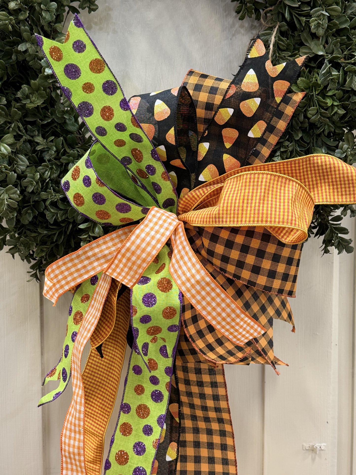 Checkered Halloween Bow