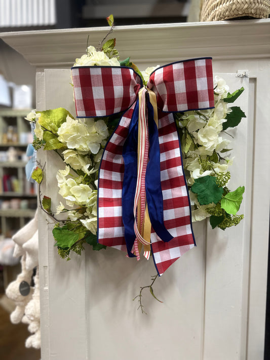 Red, White, and Blue Plaid Bow