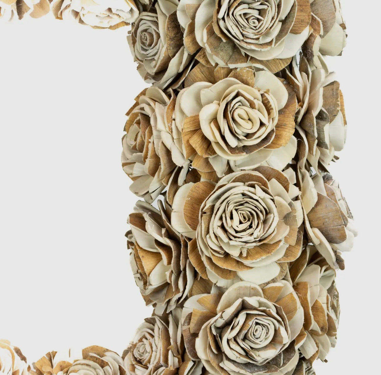 Shola Cottage Rose 18” Natural Square Wreath