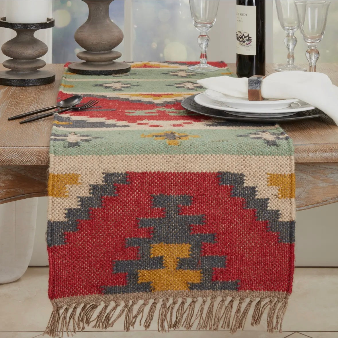 Tribal Tapestry Kilim Table Runner