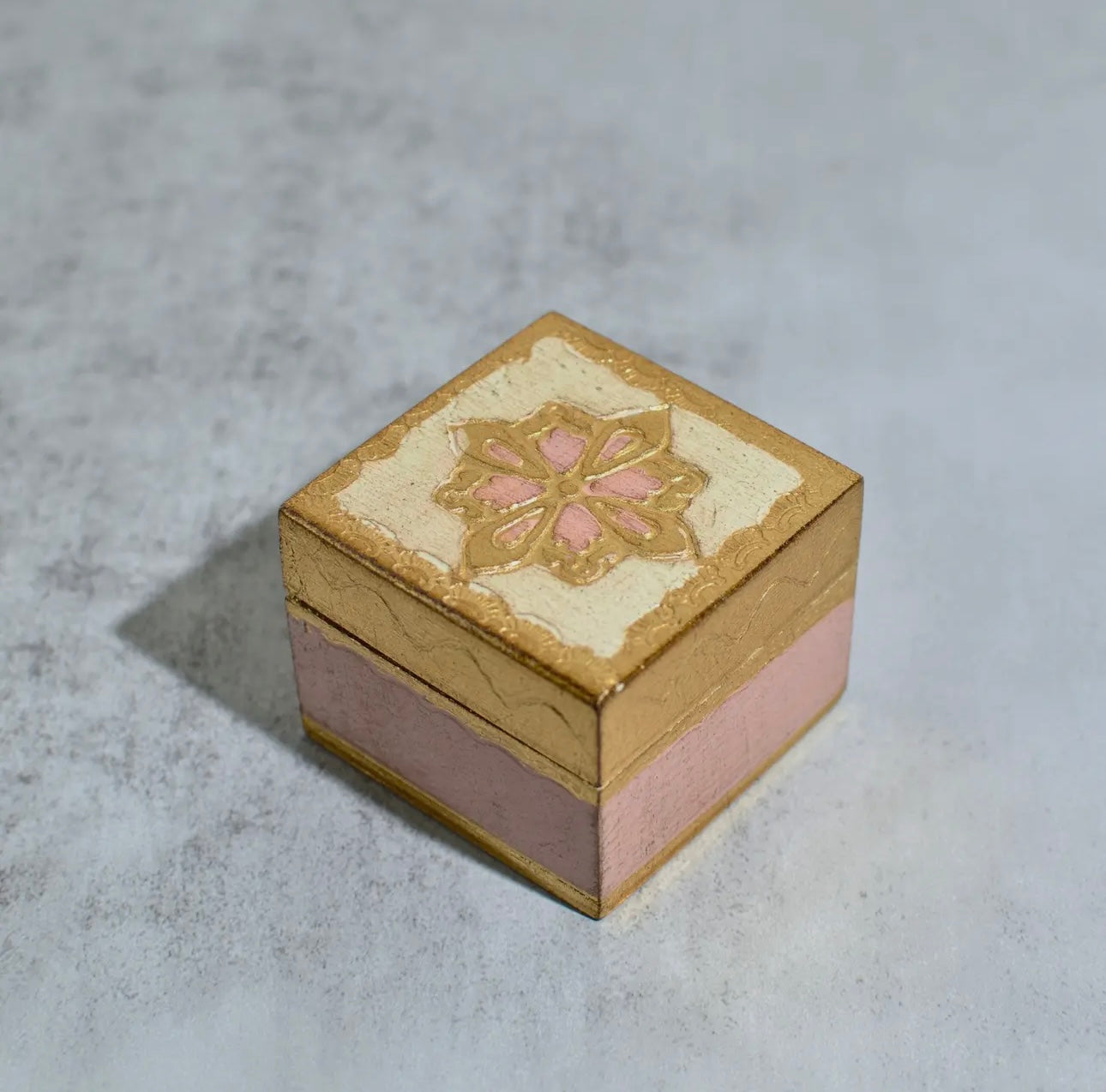 Florentine Carved 2” Mini Wood Box w/ Lid