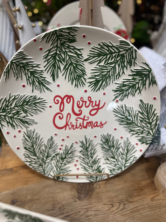 ‘Merry Christmas’ Round Serving Ceramic Platter