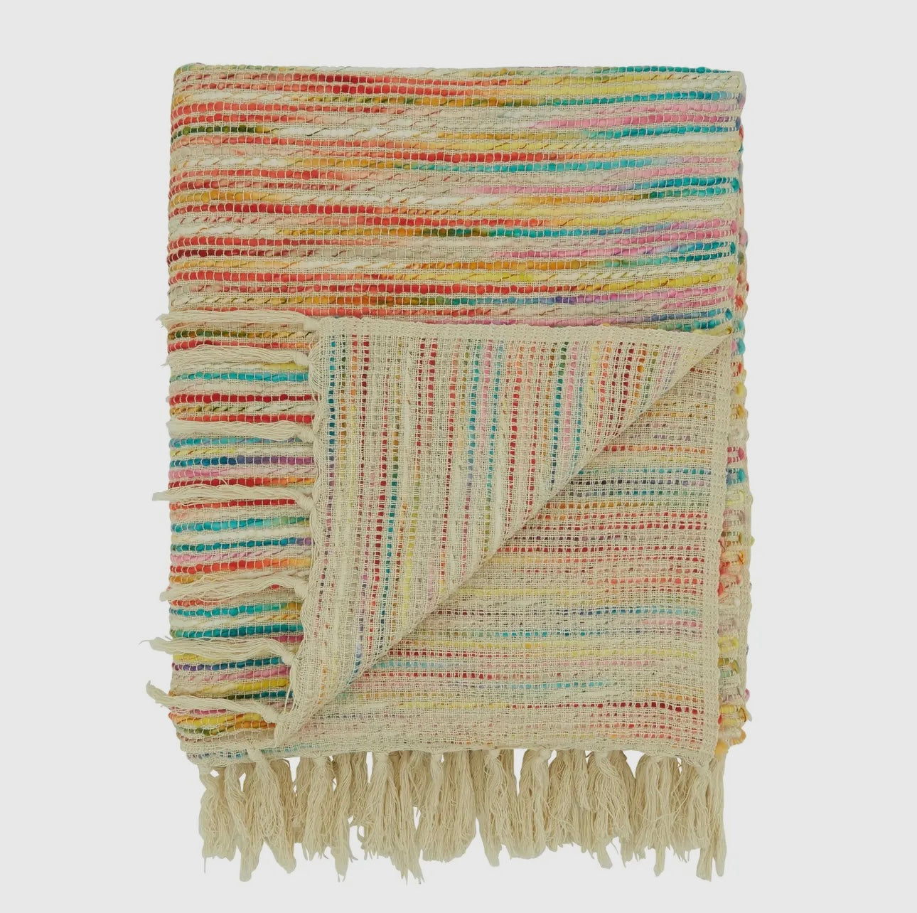 Rainbow Striped Throw