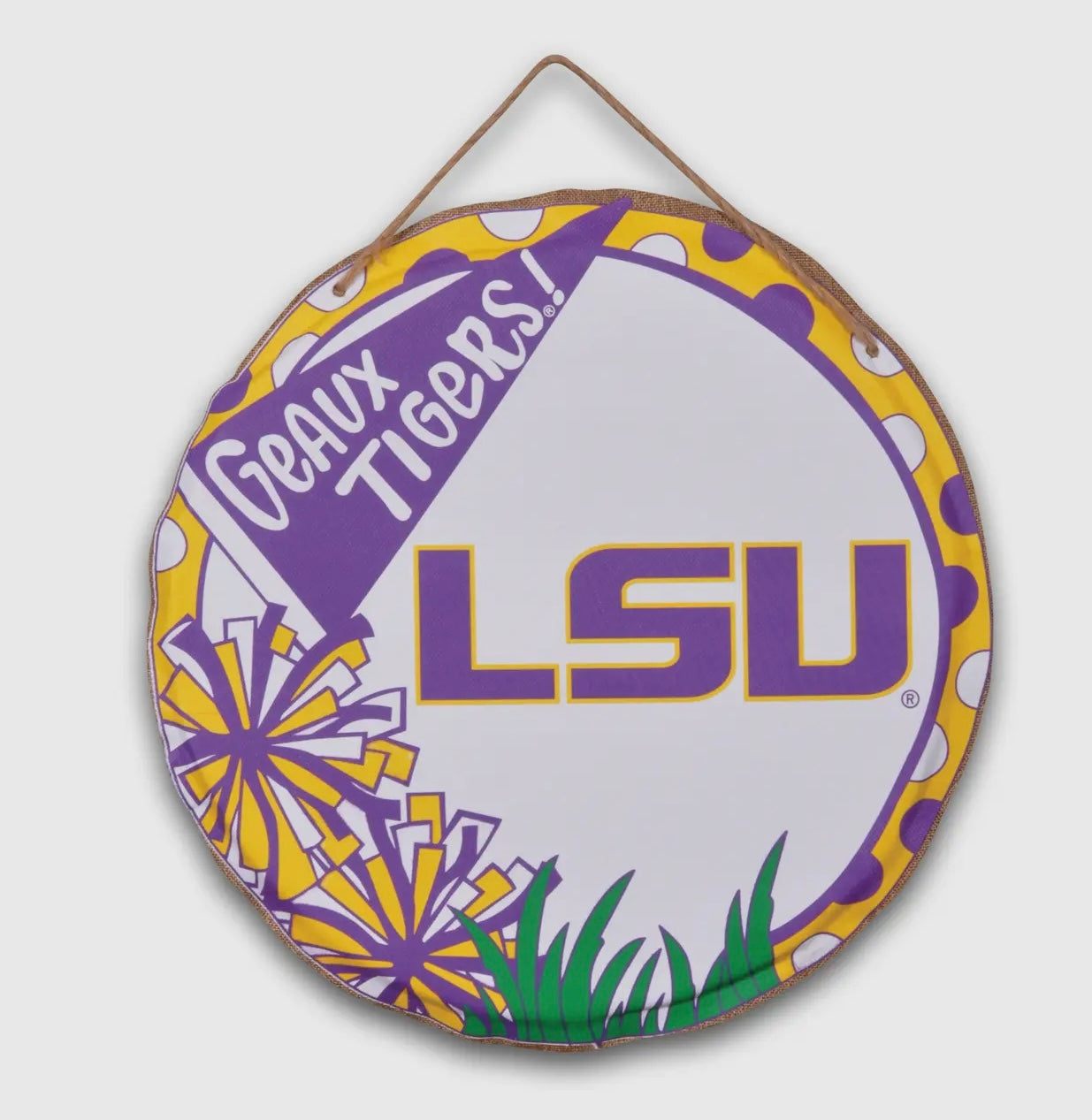 LSU Burlap Door Hanger