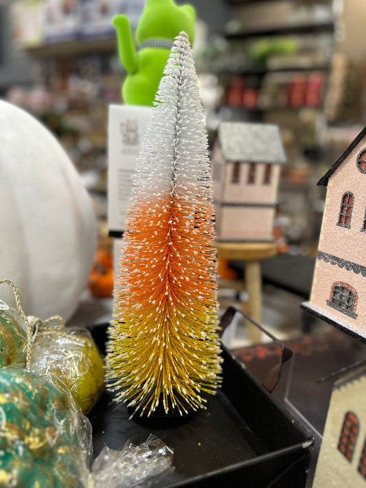 16” Candy Corn Bottle Brush Tree