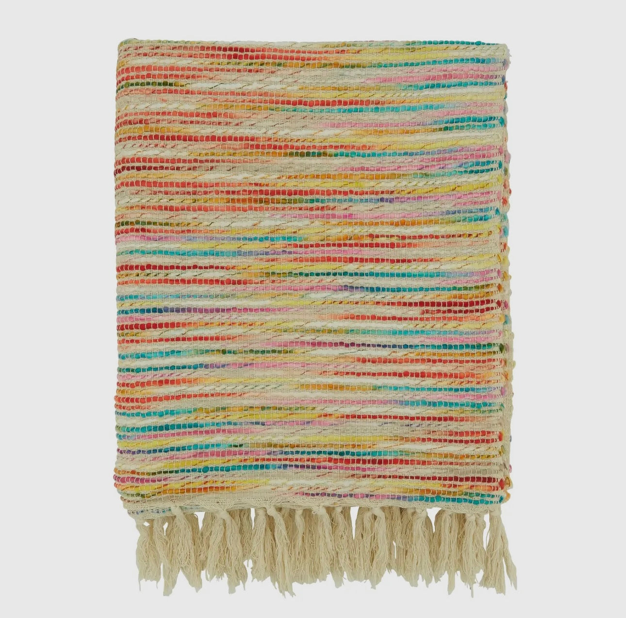 Rainbow Striped Throw