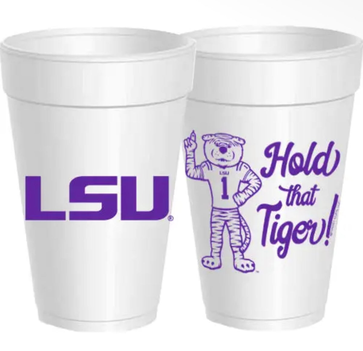 LSU GameDay Styrofoam Cups, 2 Styles