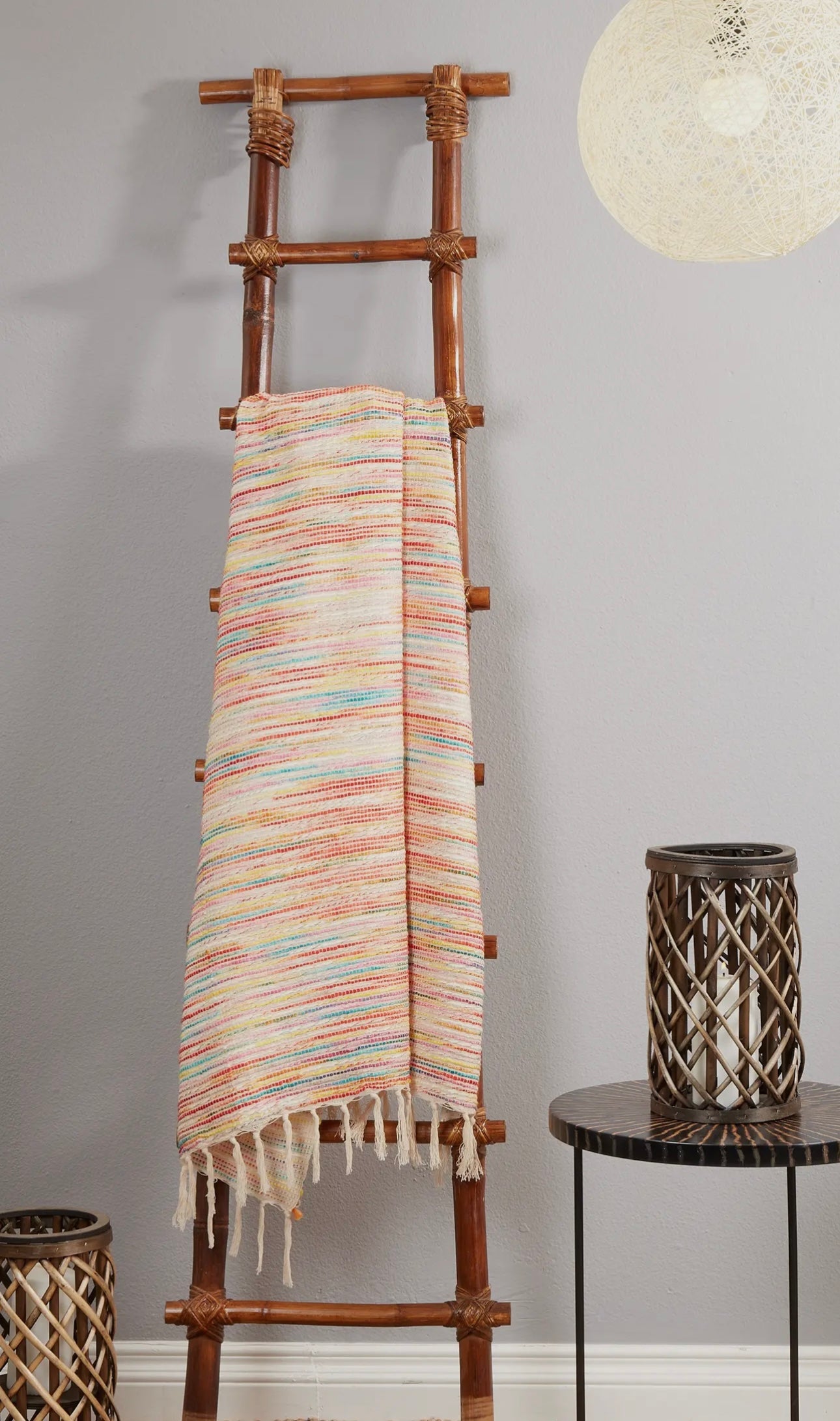 Rainbow Striped Throw