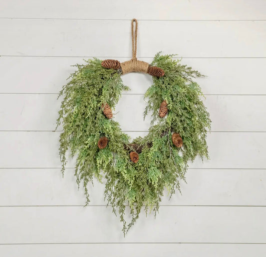 Cedar & Cones Hanging Wreath