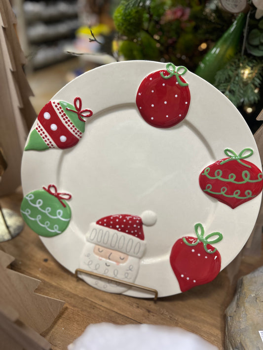 Round Ornament & Santa Platter