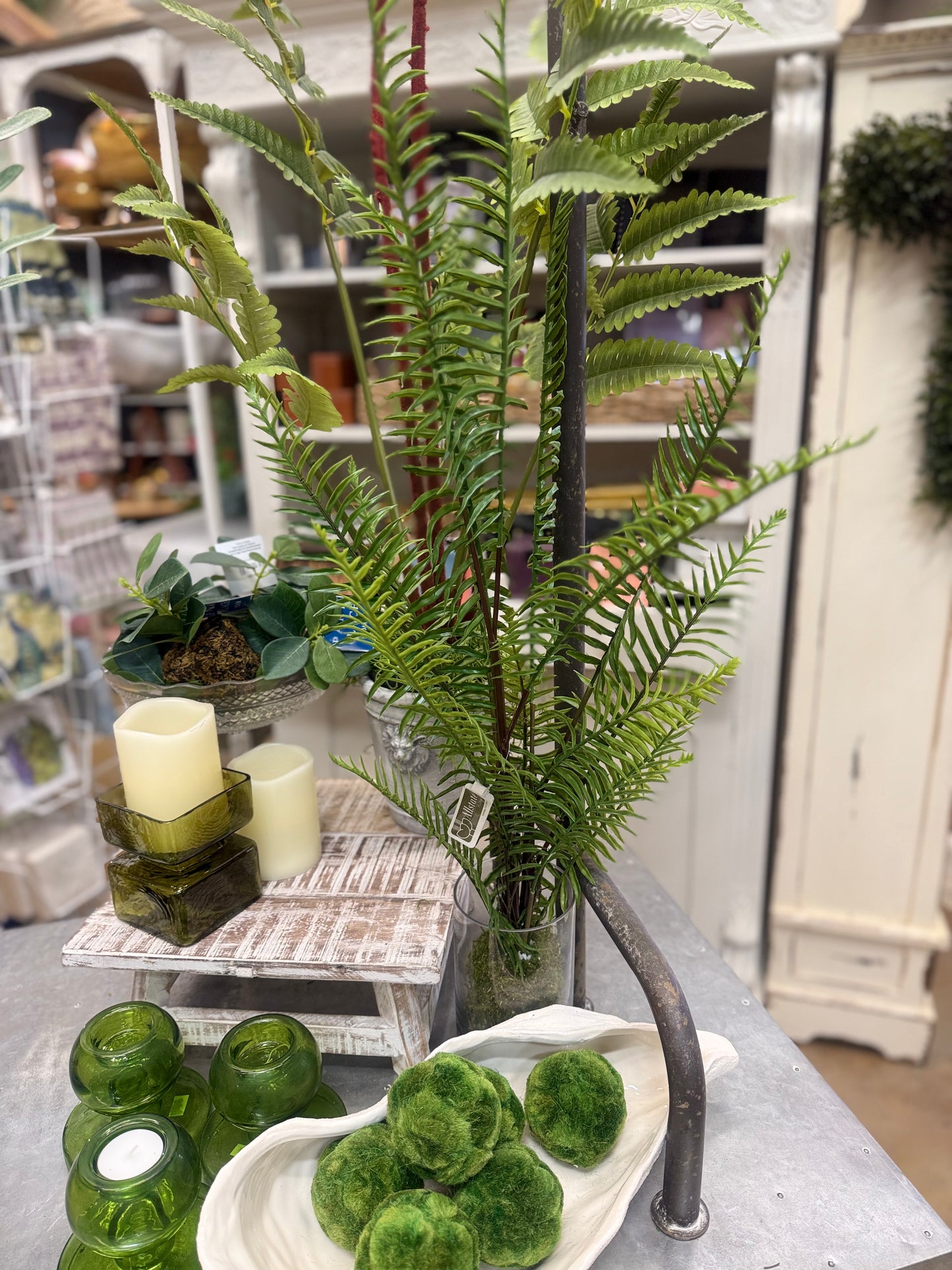 29" Sword Fern in Glass Vase