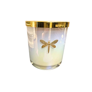 Dragonfly Iridescent White Gia Candle-Coastal Orchard