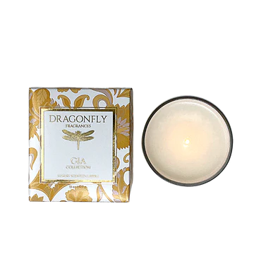 Dragonfly Iridescent White Gia Candle-Coastal Orchard