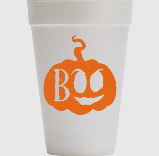 Halloween Boo Pumpkin Styrofoam Cup