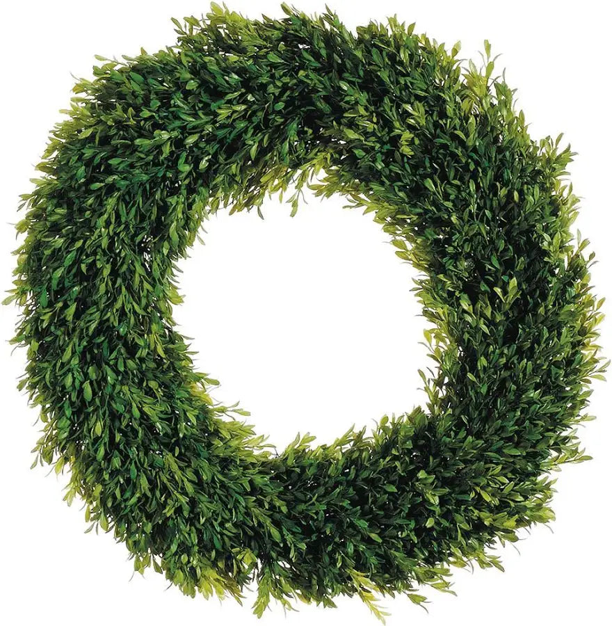 Tea Leaf Boxwood Wreath- Round 24”
