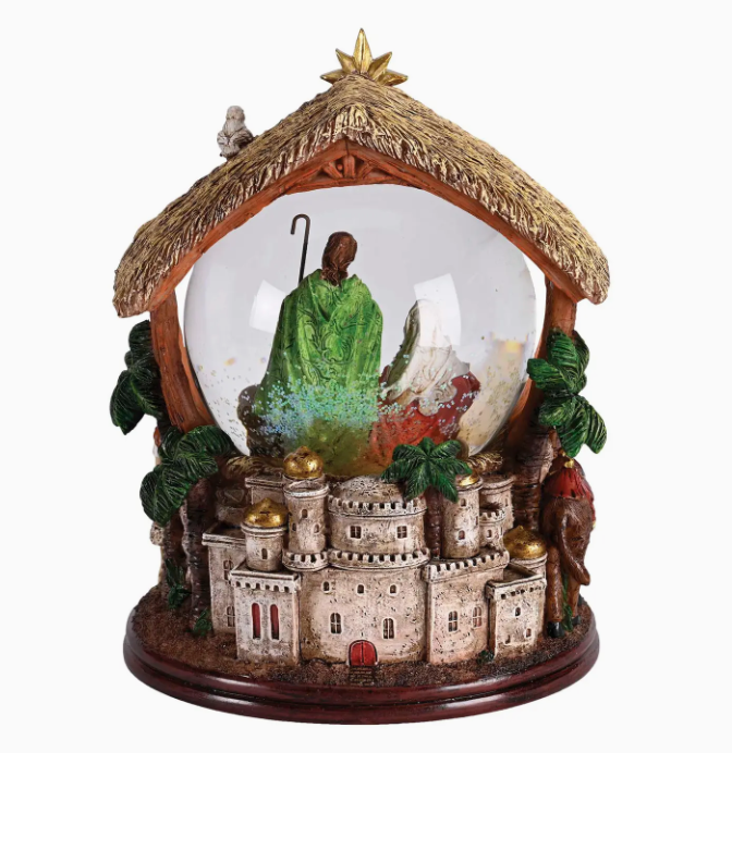 Waterglobe Nativity w/ Wisemen & Animals