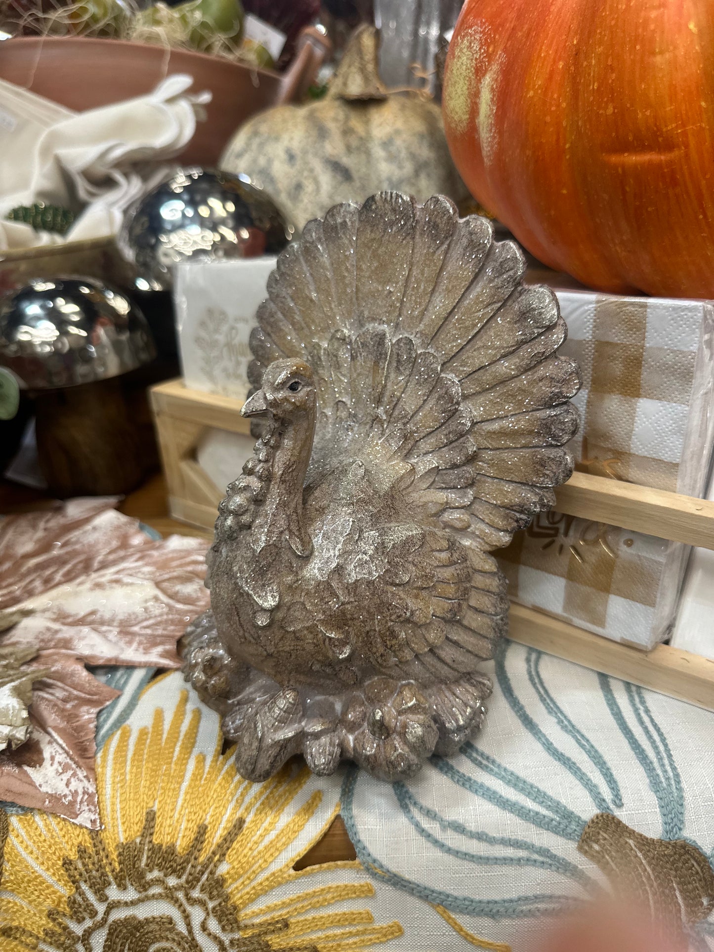 7.5" Resin Turkey Decoration