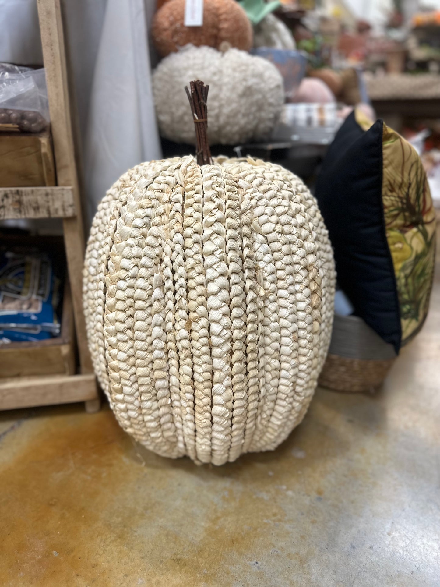 19.5" Basket Weave Pumpkin Decoration